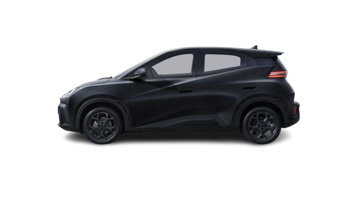 Black compact hatchback SUV displayed from the side